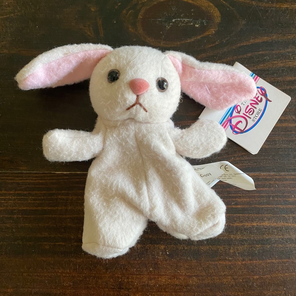 Disney Store Cuppy Parent Trap Bean Bag Plush White Bunny Rabbit Vintage NWT